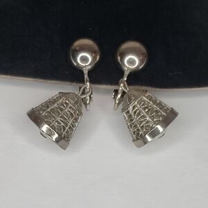 Vintage Judy Lee Silver Bell Earrings Clip On